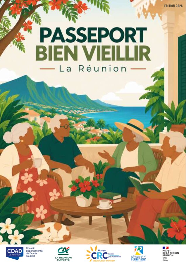 Couverture du Passeport Bien Vieillir du CDAD de La Réunion, édition 2026