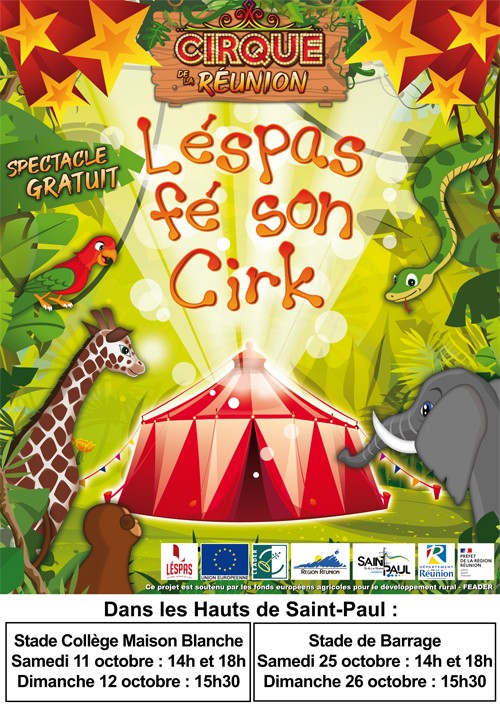 Affiche officielle — Léspas fé son Cirk à Saint-Paul
